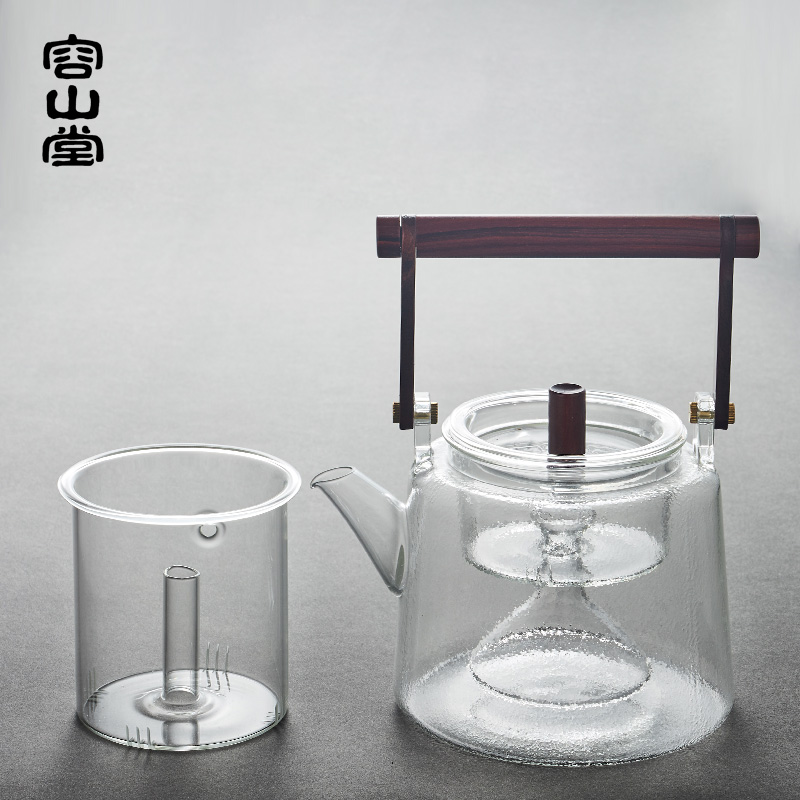 容山堂电器玻璃煮茶壶中式双内胆煮茶器多功能电陶炉茶炉套装茶具