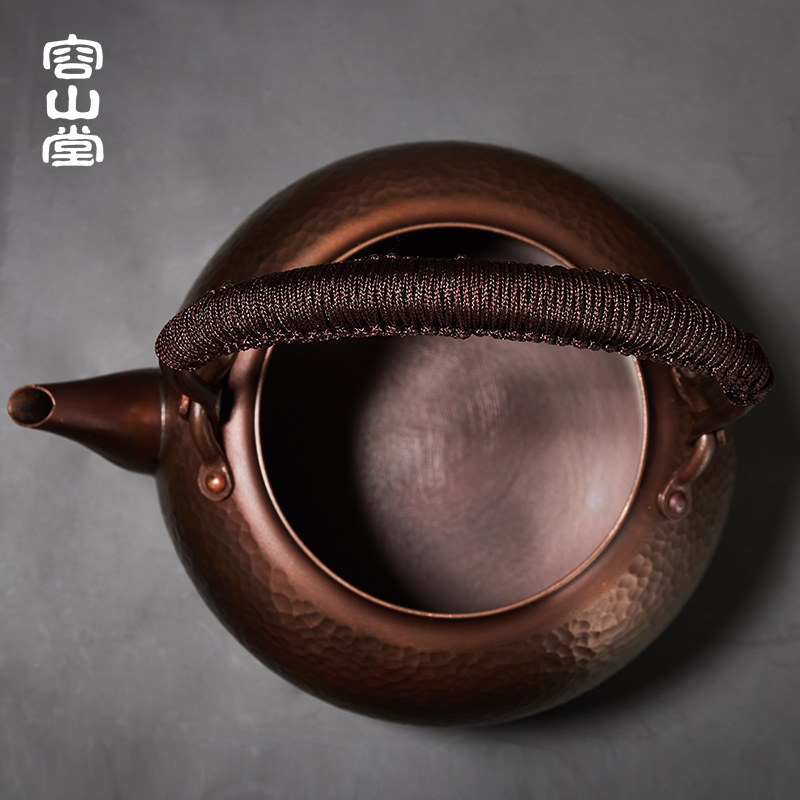 容山堂纯铜壶紫铜手工泡茶壶烧水壶 容山堂茶壶