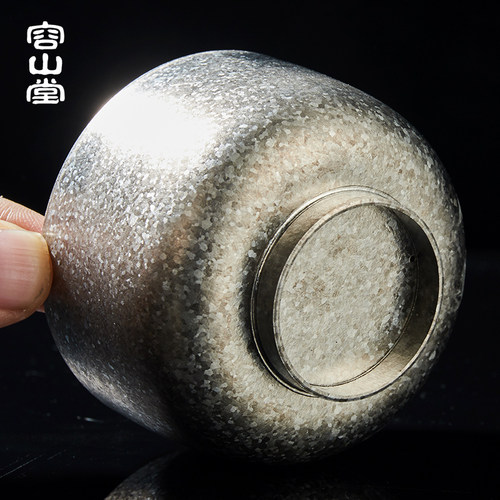 容山堂纯钛冰晶茶杯户外旅行主人杯品茗杯功夫茶具茶盏个人单杯 - 图2