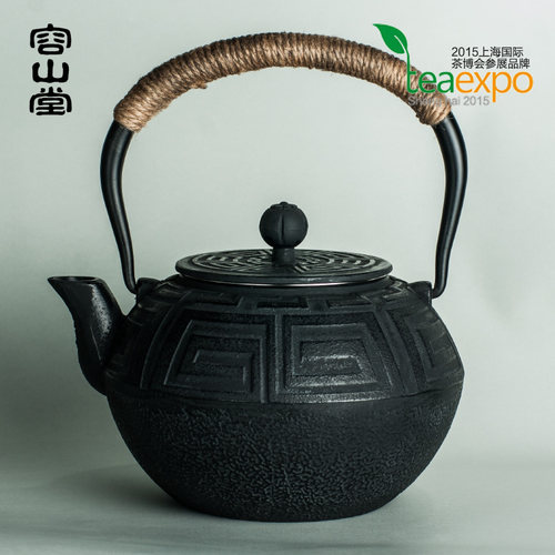 容山堂 苏韵生铁壶 铸铁茶壶 煮茶烧水壶牡丹富贵 - 图2