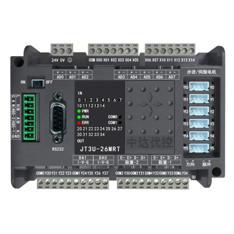 工控板PLC国产FX3U中达优控可编程控制器8轴2路称重485JT48MR64MR-图2