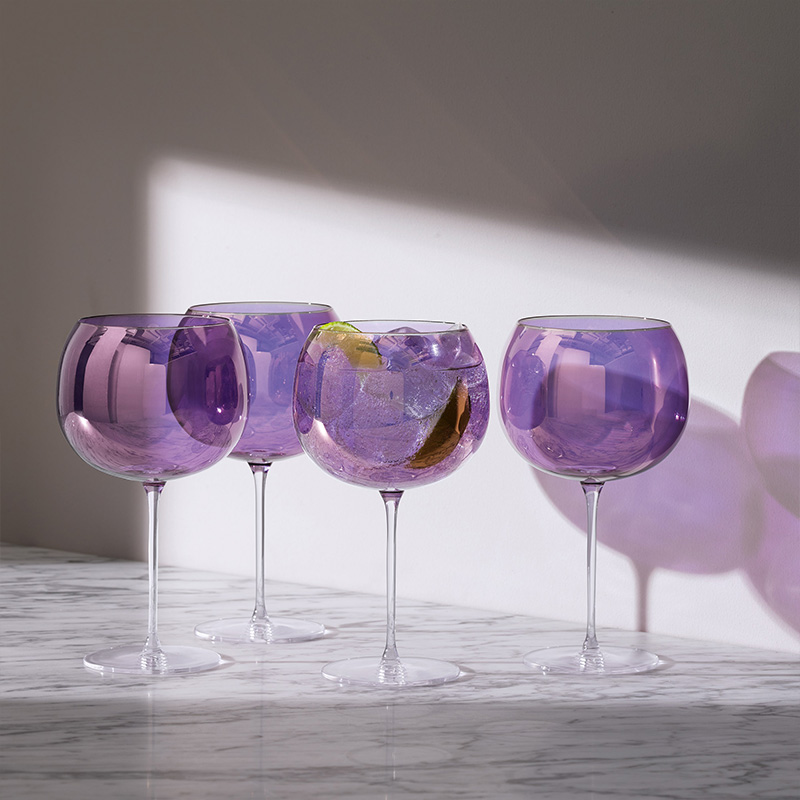 LSA黛拉紫色高脚杯英国进口新年礼物水晶玻璃红酒杯北欧风香槟杯-图2