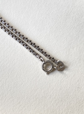 西洋古董银链925银有银标盒子项链Vintage