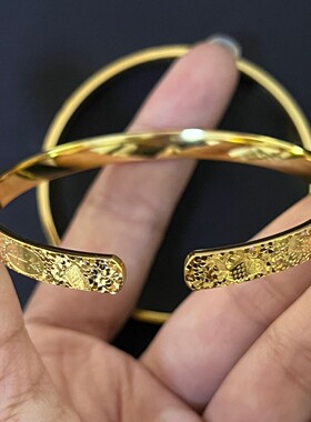 新款CNC沙金碎冰冰暴富吉言手镯