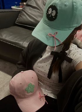 纯棉软妹棒球帽鸭舌帽显脸小百搭