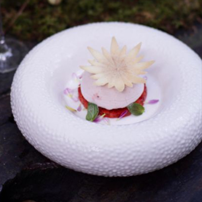 创意中式位上凉菜点心盘子纯色白色凹型陶瓷圆盘个性西餐汤盘碟子,淘宝优惠券,粉丝福利购,淘宝优惠卷