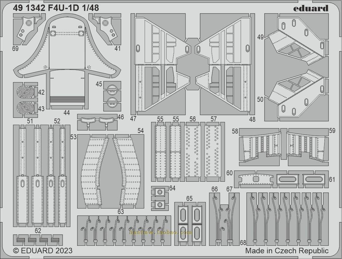 牛魔王491392 F-14B战斗机1/48拼装模型彩色座舱细节蚀刻片配长城 - 图0