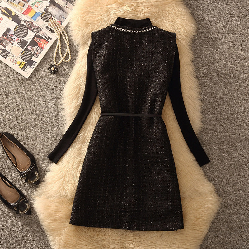 秋冬炸街小香风毛呢马甲外套女两件套2024新款马甲毛衣显瘦套装,淘宝优惠券,粉丝福利购,淘宝优惠卷