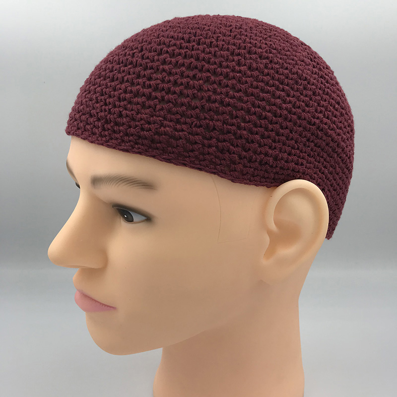 帽子男瓜皮帽毛线帽礼拜帽回族秋冬厚款新款回民加厚男帽针织帽 - 图0