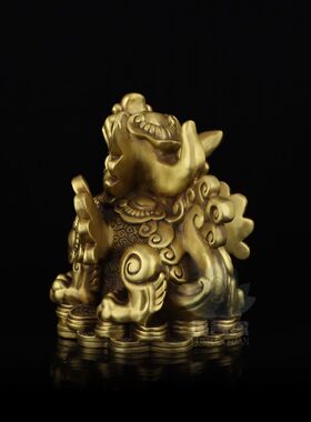 纯黄铜貔貅摆件招财独角飞天皮丘