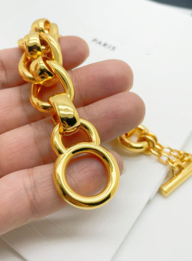 欧美个性手链女重工镀金夸张