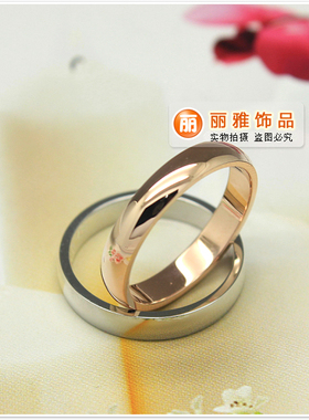 光面戒指钛钢欧美情侣尾戒对戒