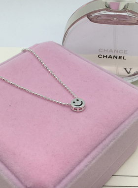 纯银韩国学生礼物笑脸项链定制