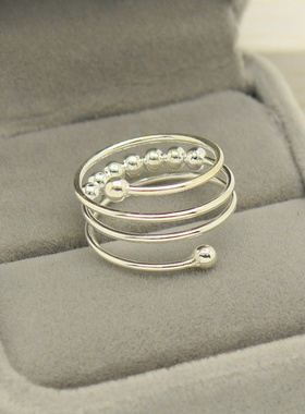 纯银多圈日韩风礼物戒指