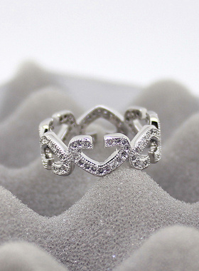 心连心微镶钻配饰礼物戒指特价