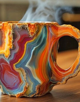 矿物质杯子装饰品摆件矿石杯子Mineral Crystal Coffee Mugs