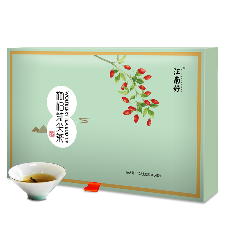 江南好枸杞芽茶礼盒128g宁夏特产枸杞叶茶构杞牙茶干尖嫩芽送礼-图3