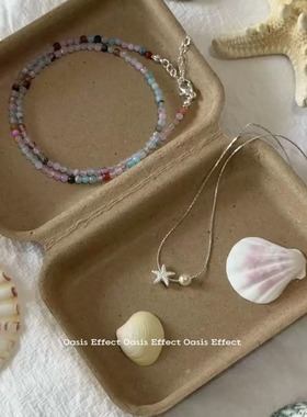 OASIS 清迈小镇海星天然石彩色玛瑙春夏串珠项链小众锁骨链颈链