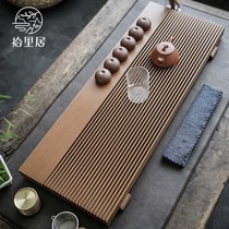 ten livable electric wood tea tray German home minimalist wood tea Taikow tea with whole electric rubber wood drain tea sea