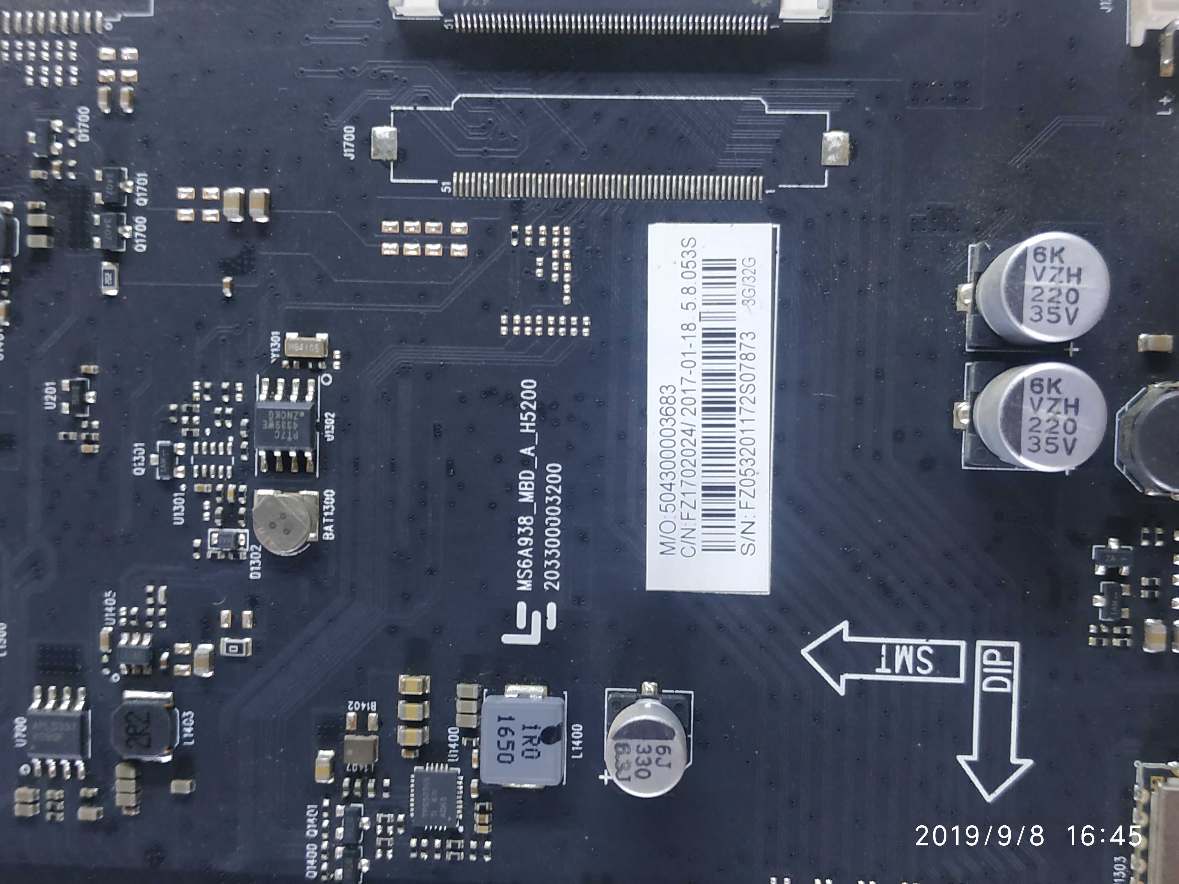原装乐视L434FCNN主板MS6A938-MBD-A-H5200屏TPT430H33-HVN01.U - 图0