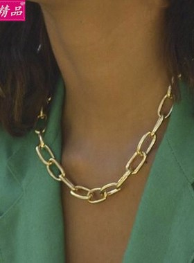 Female metal necklace trend punk alloy thick clavicle chain