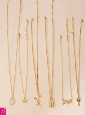 European American Simple Multilayer Necklace 6pcs/set 女项链