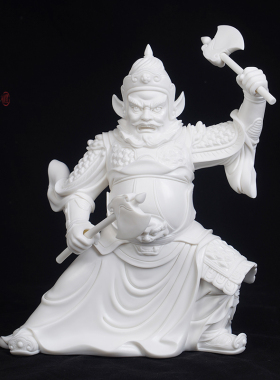 白瓷门神哼哈二将家用供奉摆件