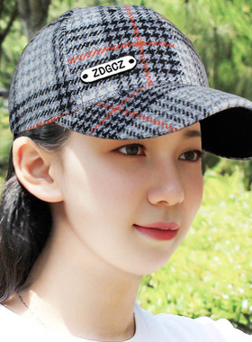 帽子女户外洋气百搭鸭舌帽春秋新款棒球帽显脸小可调节防晒遮阳帽