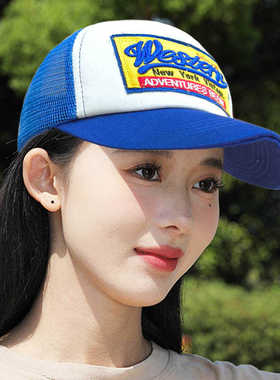夏季网款防晒鸭舌帽女户外可调节透气棒球帽男潮韩版24新款遮阳帽