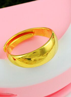 越南沙金光面戒指结婚喜庆仿黄金