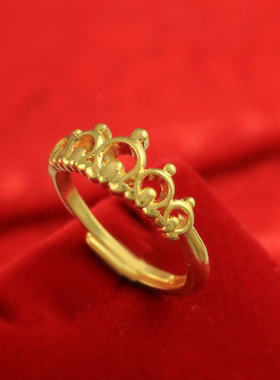 越南沙金戒指黄铜镀金女久不褪色