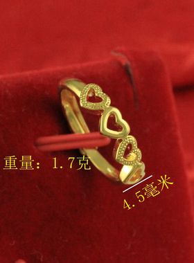 金满多爱心梅花女士镂空花朵戒指