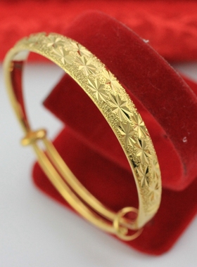 直播沙金加厚黄铜手镯