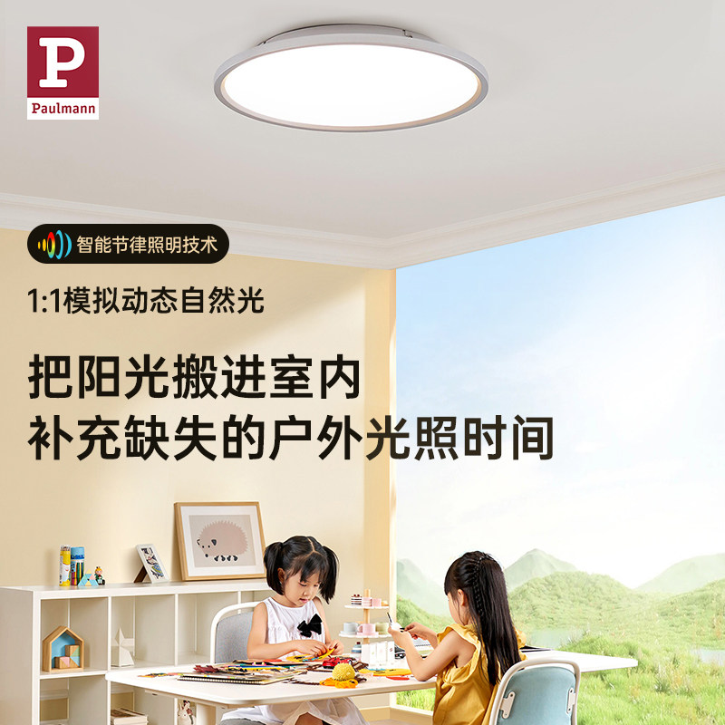 德国柏曼日光护眼吸顶灯全光谱卧室超薄儿童房智能现代简约客厅灯_虎窝淘