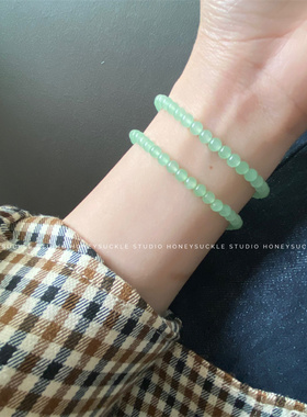 忍冬HOEYSUCKLE 原创自制 高品质浅绿色玉髓手串 百搭天然石手链