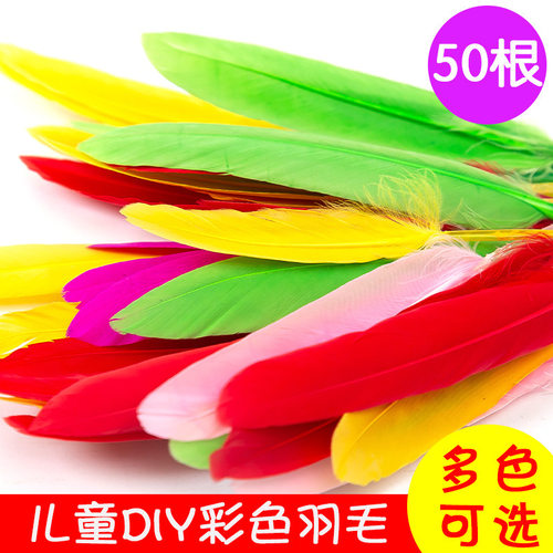 幼儿园手工彩色羽毛diy装饰小号羽毛儿童创意美术制作饰品材料包 - 图1