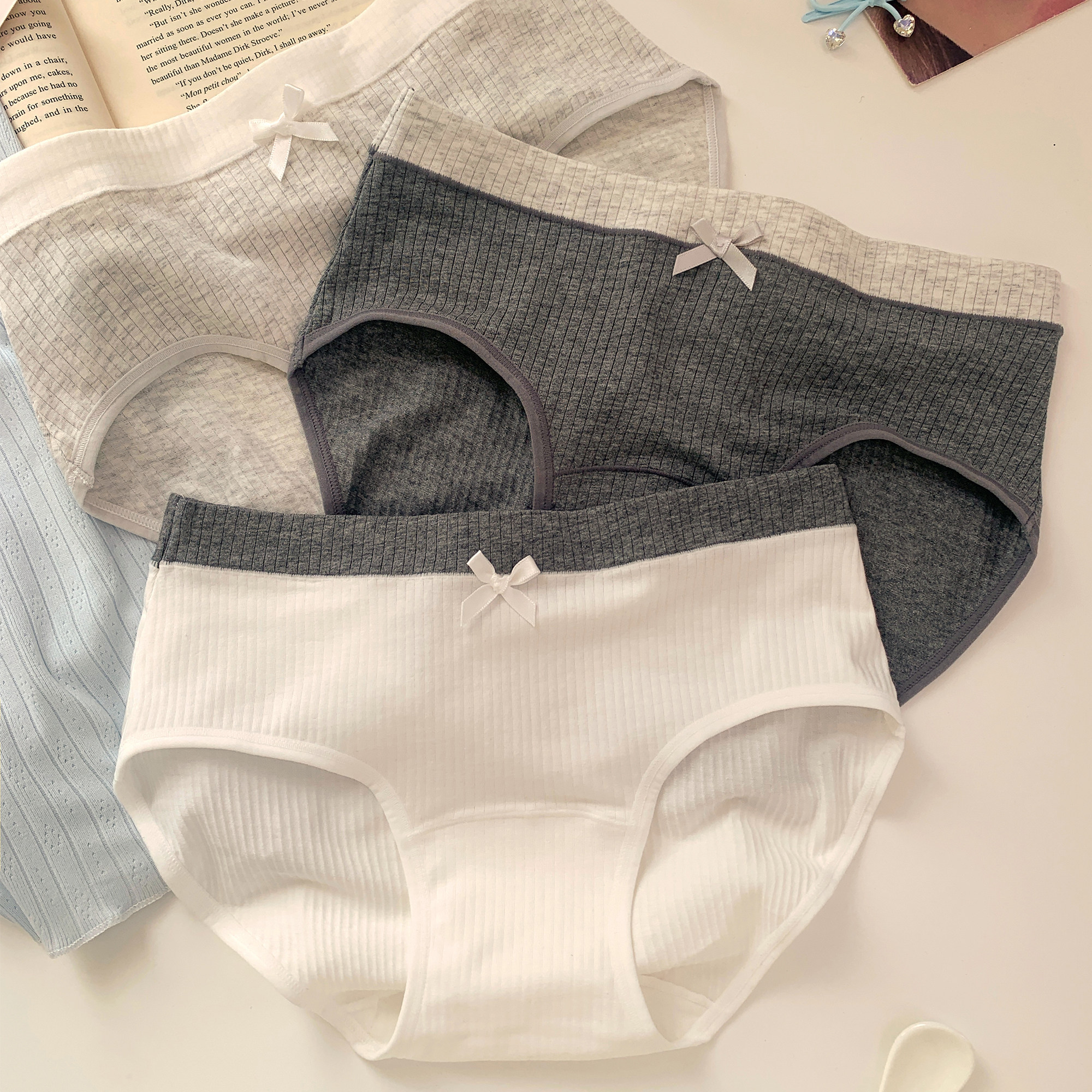 森日和叶复古撞色内裤女生纯棉裆2026新款螺纹简约舒适女士三角裤,淘宝优惠券,粉丝福利购,淘宝优惠卷