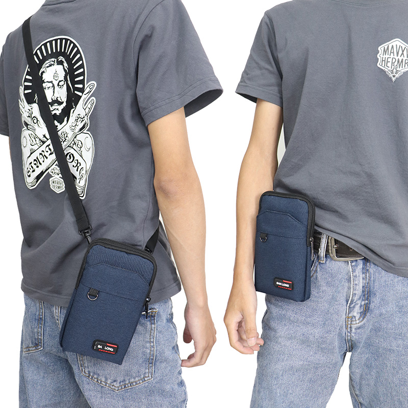 新款手机包男士穿皮带多功能户外休闲单肩斜挎小包工地手机套挂包-图1