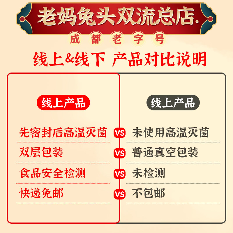 双流成都老妈兔头总店四川特产正宗麻辣兔头香辣兔肉特色美食兔腿,淘宝优惠券,粉丝福利购,淘宝优惠卷