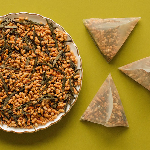玄米茶日本风味茶包绿茶煎茶糙米茶炒米茶寿司店专用大排档大麦茶 - 图0