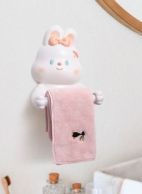 卡通熊猫卷纸筒洗漱间卫生间纸巾盒多功能洗脸巾置物架装饰免打孔