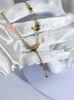 新中式5G蝴蝶项链女款2025年新款精致轻奢仿真锁骨链高级感百搭