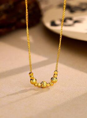 高级感平安喜乐小胖福袋项链流苏新款设计轻奢中式气质爱心锁骨链