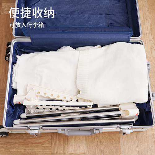 折叠晾衣架落地卧室便携挂衣服架旅行小型简易晒衣架杆室内凉衣架 - 图3