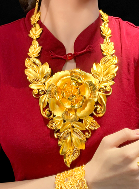 镀金金枝玉叶项链新娘五金首饰