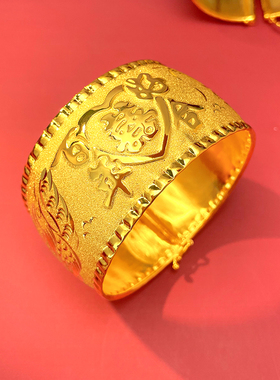 镀黄金婚嫁龙凤手镯道具女