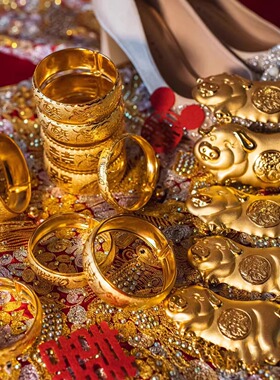 龙凤金猪牌项链镀黄金结婚