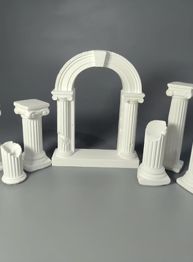 原创爱奥尼罗马柱摆件欧美风装饰品石膏雕像拍照摄影背景展示台