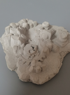 科幻洛基废墟罗马柱水泥混凝土鱼缸造景创意装饰水泥布景欧式摆件