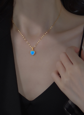 925银项链海洋之心奢小众高级